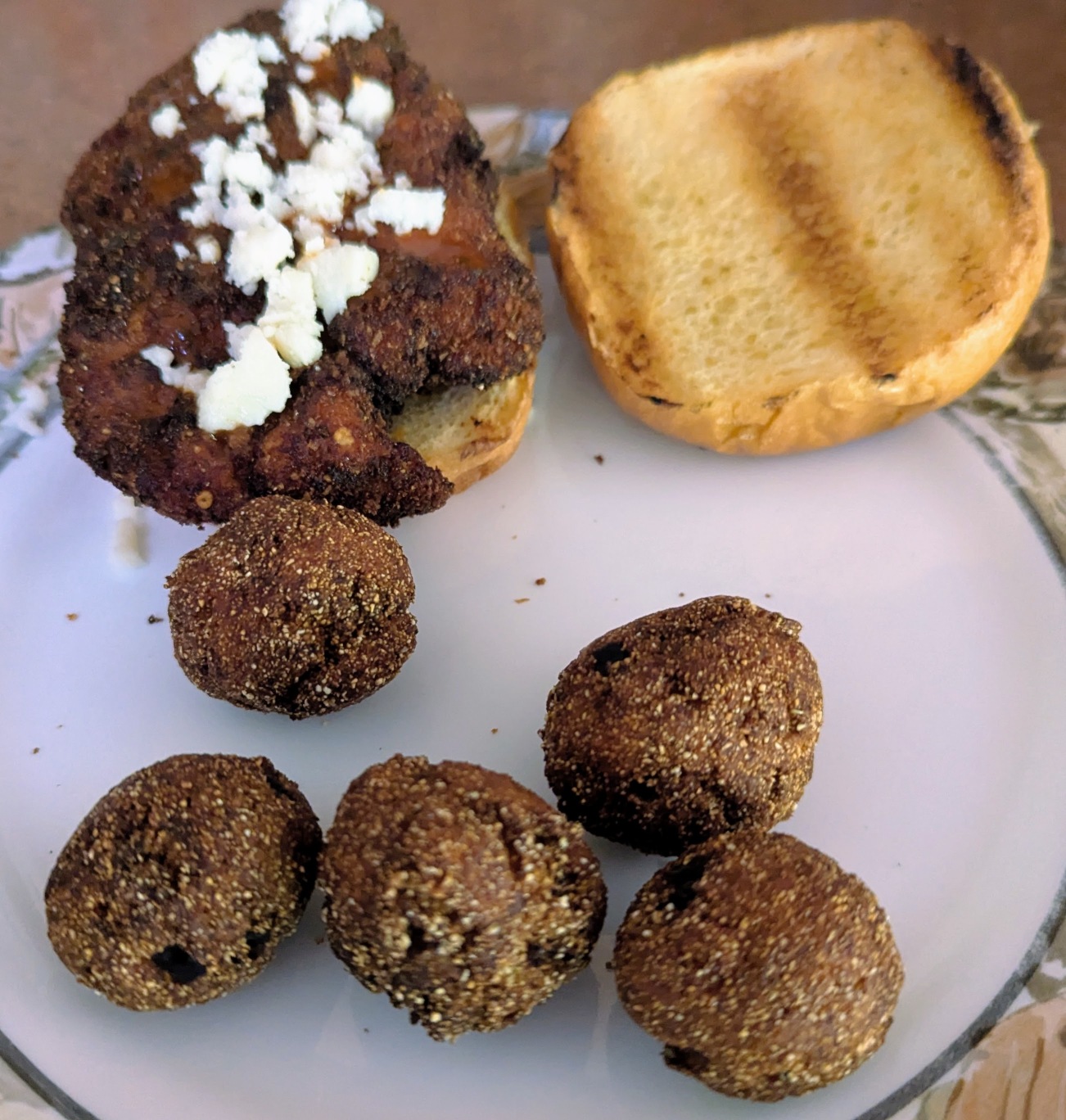 Buffalo Chicken Sandwich w/ Hush Puppies