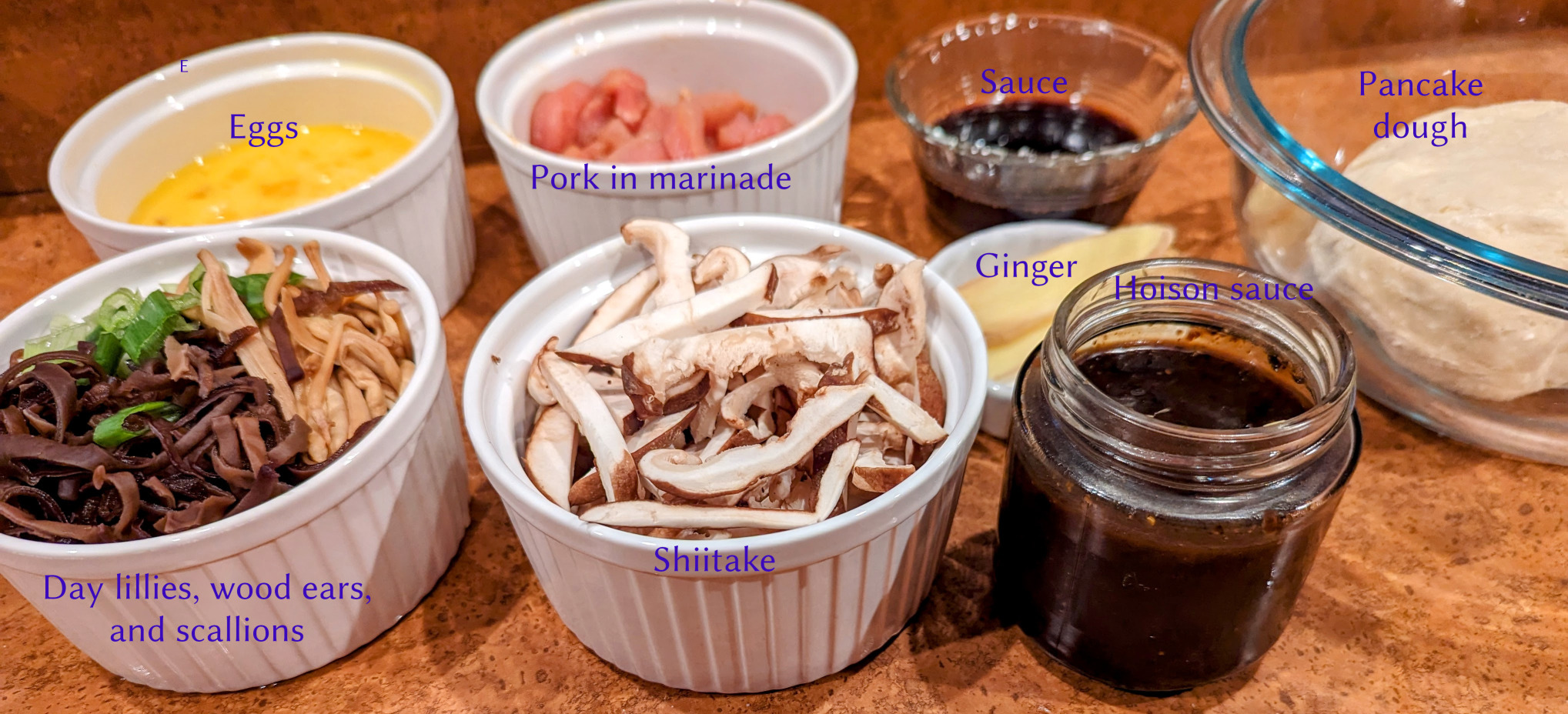 Moo Shu mise en place